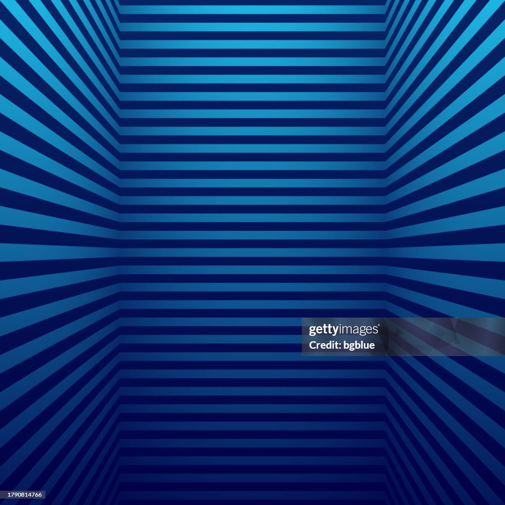 Abstrakter gestreifter Hintergrund und blauer Farbverlauf - Trendiger 3D-Hintergrund