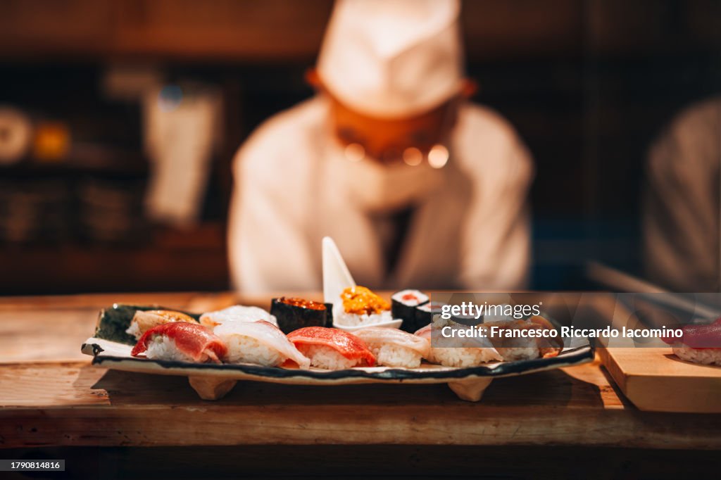 Fresh gourmet sushi, omakase restaurant
