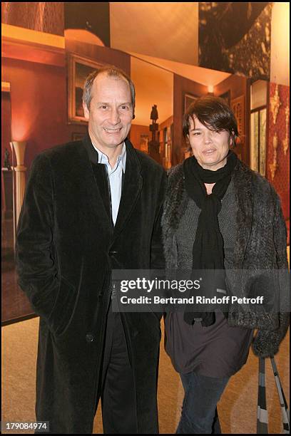 Hyppolite Girardot and wife at Art Collections Of Yves Saint Laurent And Pierre Berge Auction At Grand Palais.