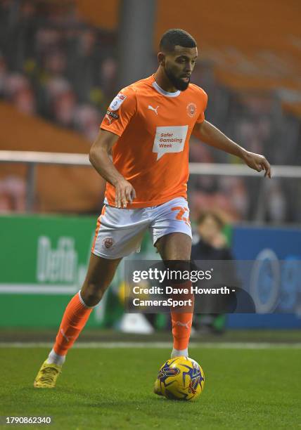 Blackpool's CJ Hamilton during the Sky Bet League One match between Blackpool and Shrewsbury Town at Bloomfield Road on November 18, 2023 in...