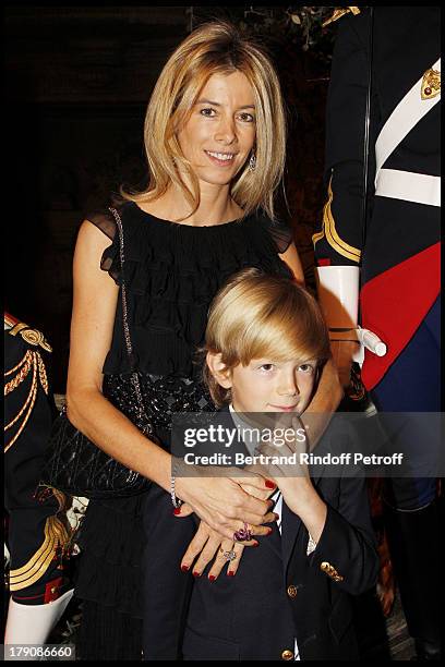 Madame Brice Hortefeux and child Amaury at The Gala Evening Celebrating The 35th Anniversary Of L'Arop At L'Opera Garnier In Paris.