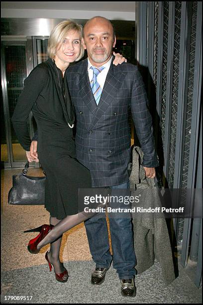 Melita Toscan Du Plantier and Christian Louboutin at Premiere Party For "La Traversee Du Desir" By Arielle Dombasle .
