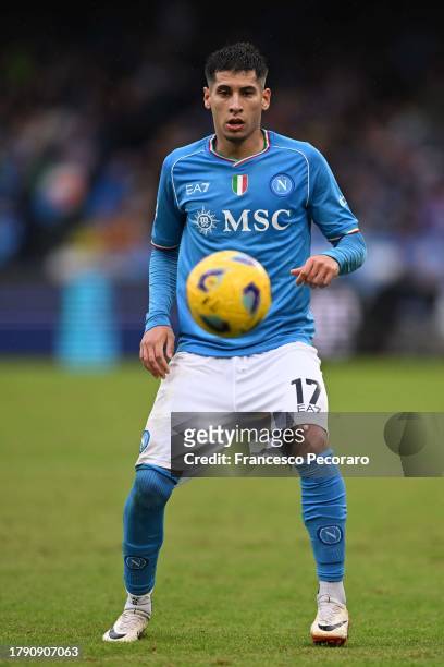 Mathias Olivera of SSC Napoli during the Serie A TIM match between SSC Napoli and Empoli FC at Stadio Diego Armando Maradona on November 12, 2023 in...