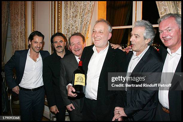 Frederic Dieffenthal, Jose Garcia, Jean-Bernard Grenie, Francois Berleand, Pierre Arditi and Hubert De Bouard De Laforest at Dinner For The Fourth...