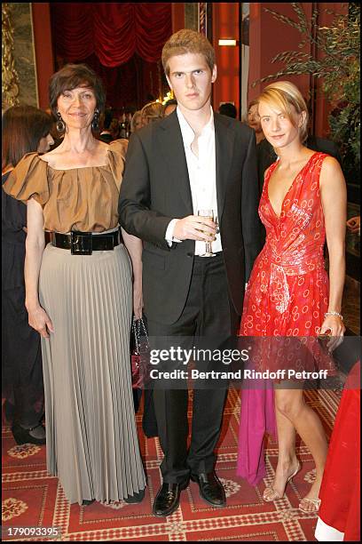 Viviane Blassel, daughter Pauline and Alexandre Desseigne at 12th Annual "Grand Bal De Deauville" Organised By Christian Dior And Lucien Barriere.