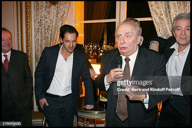 Jean Bernard Grenie, Frederic Dieffenthal, Claude Chabrol and Pierre Arditi at Dinner For The Fourth Edition Of "Des Trois Coups De L'Angelus".