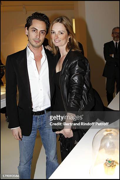 Kilian Hennessy and sister Angelique Motte at The Private View Of Victoire De Castellane's Exhibition Of Fleurs D'Exces At Galerie Gagosian Followed...