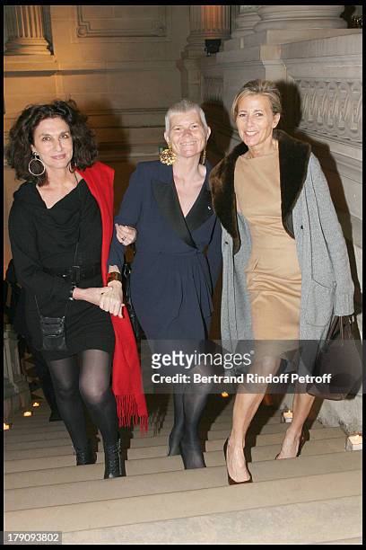 Fabienne Servan Schreiber, Martine Aublet and Claire Chazal at Aix-en-Provence Classical Music Gala Festival.