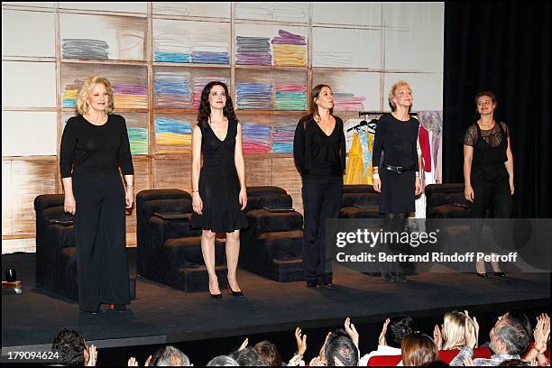 Sylvie Vartan, Chloe Lambert, Mathilde Seigner, Tonie Marshall, Marie Denarnaud at The Exclusive Show Of The Theatre Production L'Amour, La Mort, Les...