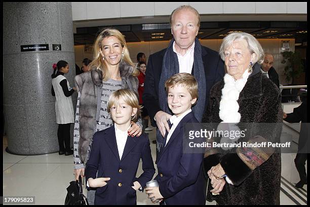 Brice Hortefeux, Madame Marie Claude Hortefeux, wife Valerie and children Edouard and Amaury at The Reve D'Enfants Matinee Performance Of Swan Lake...