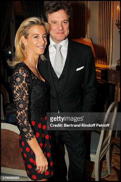 Madame Brice Hortefeux, Colin Firth at The Paris Premiere Of Le Discours D'Un Roi At Ugc Normandie, Followed By A Reception At The British Embassy.