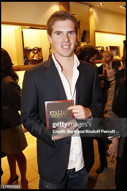 Alexandre Desseigne at Tod's Boutique Hosts The Book Launch Of "Italian Touch" By Donato Sartorio In Paris.