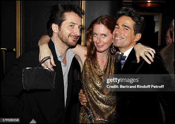 Edouard Baer, Comtesse Marie Brandolini D'Adda, Vincent Darre at The Dinner Party Hosted By Vincent Darre At Castel .