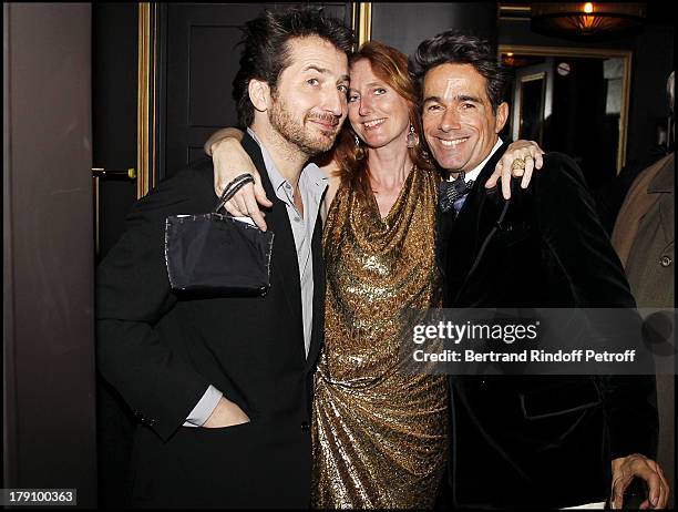 Edouard Baer, Comtesse Marie Brandolini D'Adda, Vincent Darre at The Dinner Party Hosted By Vincent Darre At Castel .