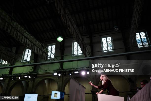 Sotheby's auctioneer supervises the Hospices de Beaune 163rd charity wine auction in Beaune, on November 19 central France.