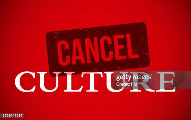 cancel culture stamp concept - cancel culture stock illustrations