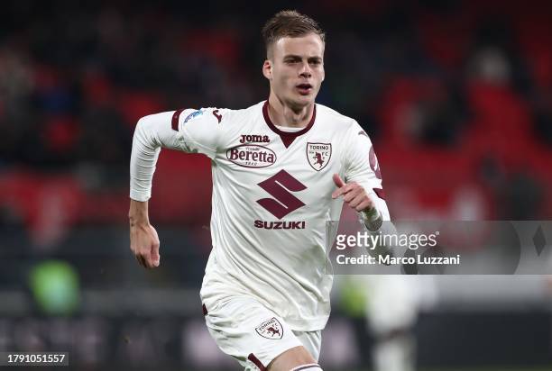 Ivan Ilic of Torino FC looks on during the Serie A TIM match between AC Monza and Torino FC at U-Power Stadium on November 11, 2023 in Monza, Italy.