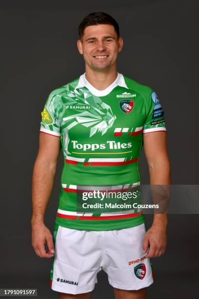 Ben Youngs of Leicester Tigers poses for a portrait during the squad photocall for the 2023-2024 Gallagher Premiership Rugby season at Mattioli Woods...