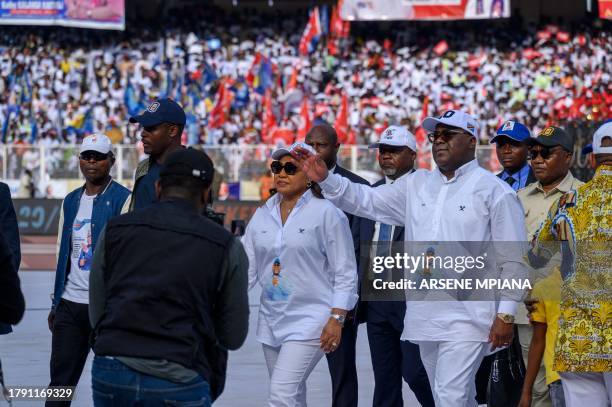 Incumbent President of the Democratic Republic of the Congo and presidential candidate Felix Tshisekedi of the Union for Democracy and Social...