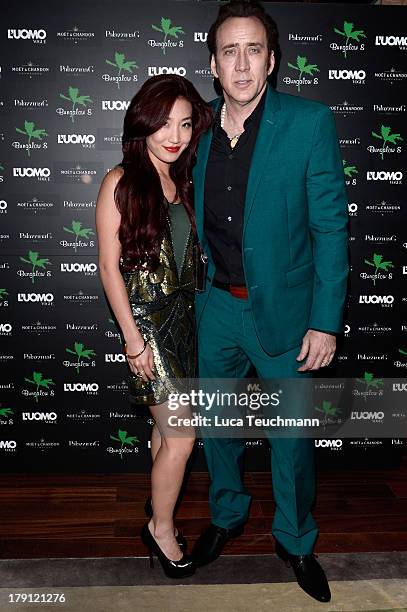 Actor Nicolas Cage and Alice Kim attend Bungalow 8 & James Franco Venice Film Festival Premiere Party during the 70th Venice International Film...