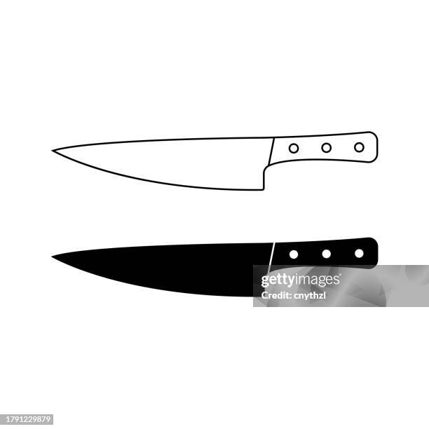 metzgermesser-ikone vektor-illustration - kitchen knife stock-grafiken, -clipart, -cartoons und -symbole