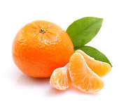 Tangerine on white ground