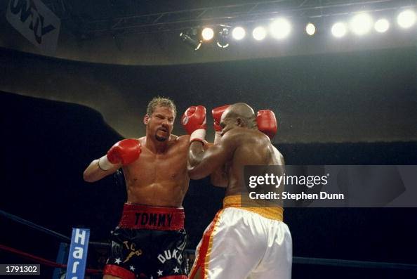 Tommy Morrison and Razor Ruddock in action during a bout. Morrison ...