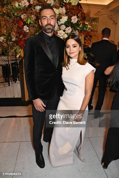 Jamie Childs and Jenna Coleman attend The 67th Evening Standard Theatre Awards at Claridge's Hotel on November 19, 2023 in London, England.