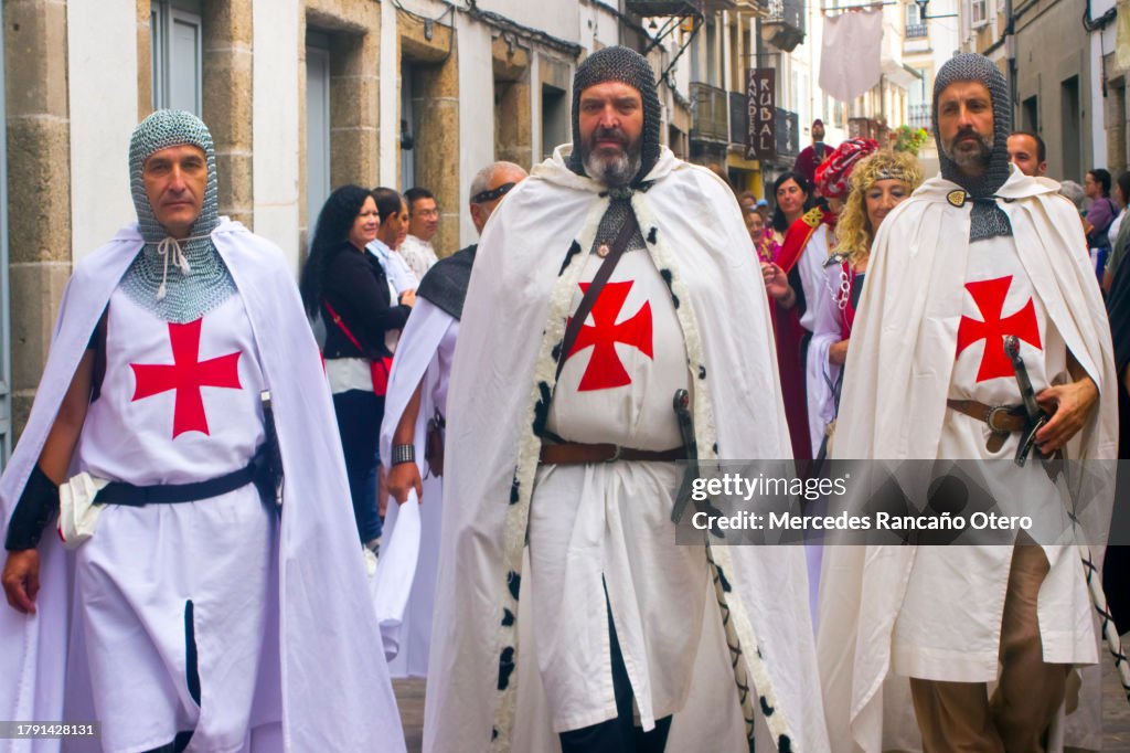 Reenactment Templar Knights. Medieval Festival