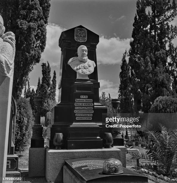 The grave and monument to South African politician Paul Kruger located in the Heroes' Acre section of Church Street Cemetery in the city of Pretoria...