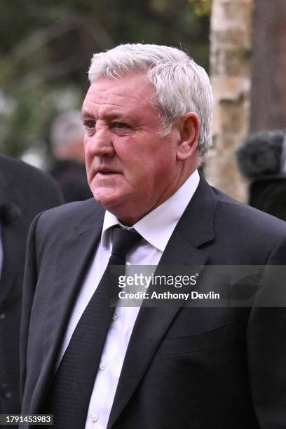 Steve Bruce attends the funeral of Sir Bobby Charlton at Manchester Cathedral on November 13, 2023 in Manchester, England. Sir Robert Charlton, born...
