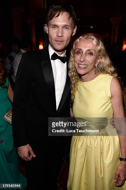 Scott Haze and Franca Sozzani attend Bungalow 8 & James Franco Venice Film Festival Premiere Party for Child of God and Palo Alto during the 70th...