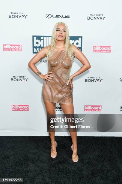 Karol G at the 2023 Billboard Music Awards at Line 204 in Los Angeles, California. The show will air on November 19, 2023 on BBMAs.watch.