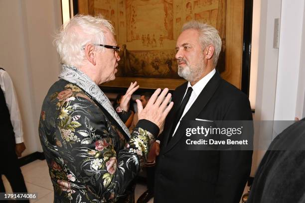 Sean Mathias and Sir Sam Mendes attend The 67th Evening Standard Theatre Awards at Claridge's Hotel on November 19, 2023 in London, England.