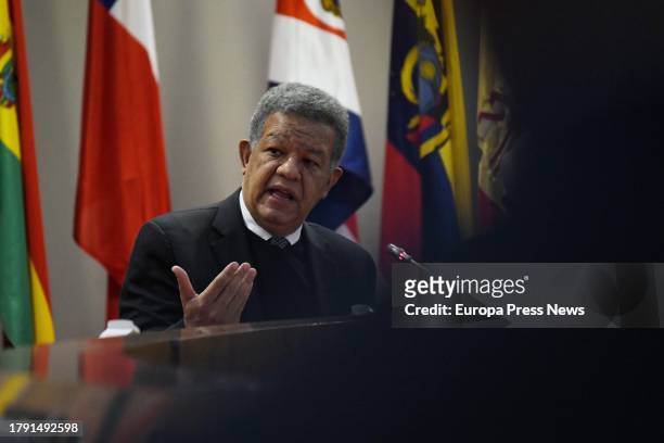 The former president of the Dominican Republic, Leonel Fernandez, speaks during a meeting of the Chair of Ibero-American Integration 'The necessary...