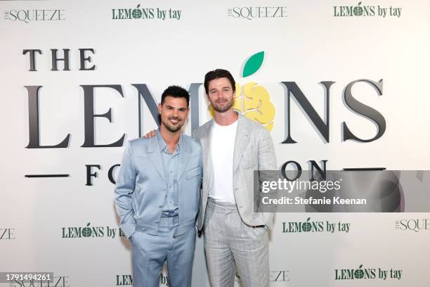Taylor Lautner and Patrick Schwarzenegger attend the Inaugural Lemons Foundation Gala hosted by Taylor & Taylor Lautner at 1 Hotel West Hollywood on...