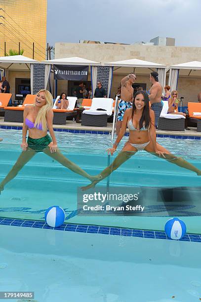 Sister-in-law's television personality/model/DJ Crystal Hefner and model Caya Hefner appear at the Sapphire Pool & Dayclub as Crystal hosts Labor Day...