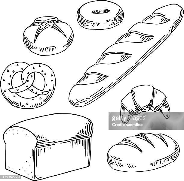 bread - french food stock illustrations