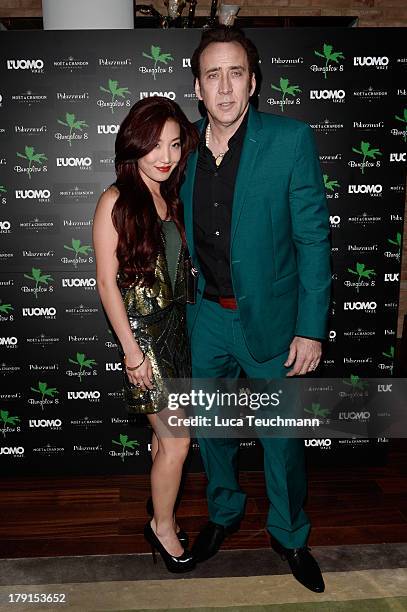 Actor Nicolas Cage and Alice Kim attend Bungalow 8 & James Franco Venice Film Festival Premiere Party during the 70th Venice International Film...