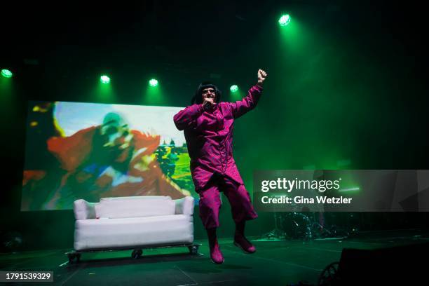 American musician Oliver Tree performs live on stage during his 'Alone in a Crowd' Tour at Columbiahalle on November 19, 2023 in Berlin, Germany.