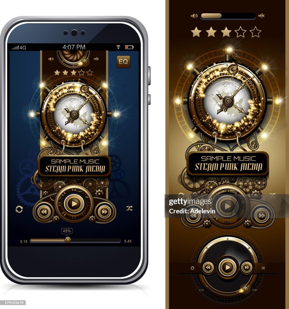 Steampunk Media Player Interface