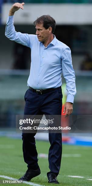 Rudi Garcia, Head Coach of Napoli SSC gestures during the Serie A TIM match between Hellas Verona FC and SSC Napoli at Stadio Marcantonio Bentegodi...