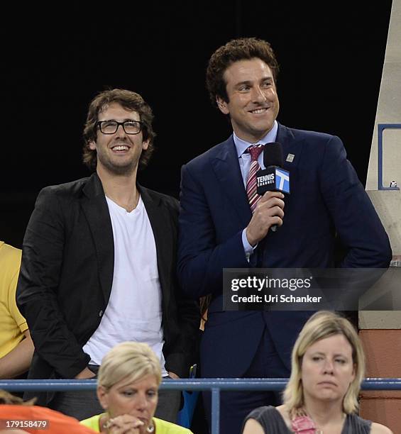 Josh Groban and Justin Gimelstob attend the 2013 US Open at USTA Billie Jean King National Tennis Center on August 31, 2013 in New York City.