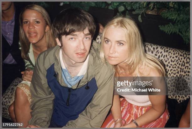 Noel Gallagher and Meg Matthews at a party in the 1990s, circa 1995.