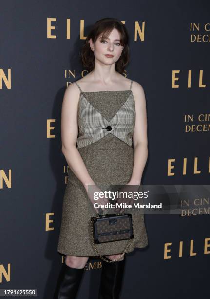 Thomasin McKenzie attends the special preview screening of "Eileen" at Picturehouse Central on November 13, 2023 in London, England.