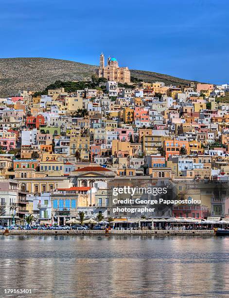 ermoupoli syros - syros stock pictures, royalty-free photos & images