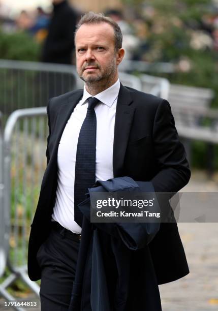 Former Manchester United chief executive Ed Woodward attends the funeral of Sir Bobby Charlton at Manchester Cathedral on November 13, 2023 in...