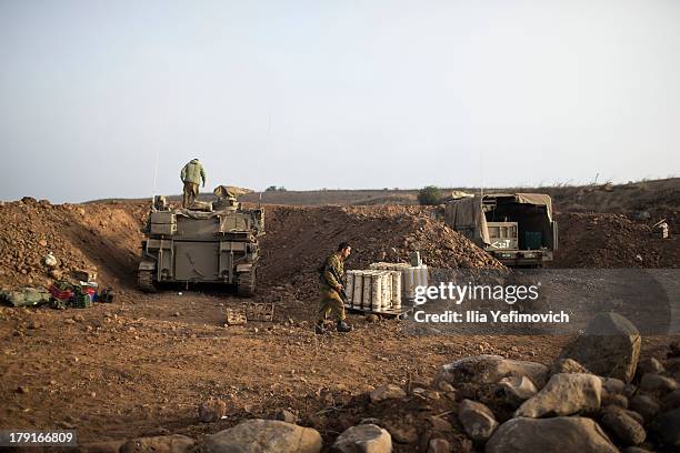 Israeli artillery corp seen on September 1, 2013 near the border with Syria, in the Israeli-annexed Golan Heights. Tension's are rising in Israel...