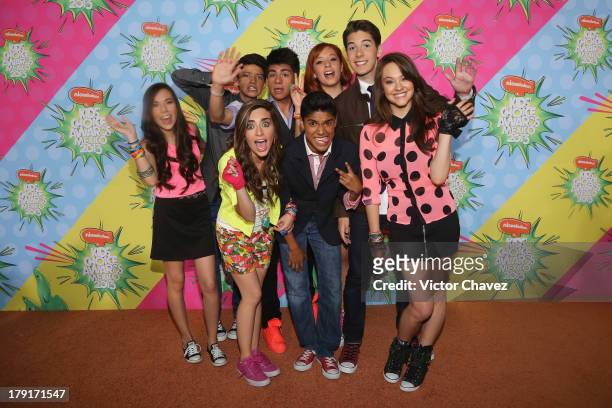 Members of La CQ arrive at Kids Choice Awards Mexico 2013 at Pepsi Center WTC on August 31, 2013 in Mexico City, Mexico.