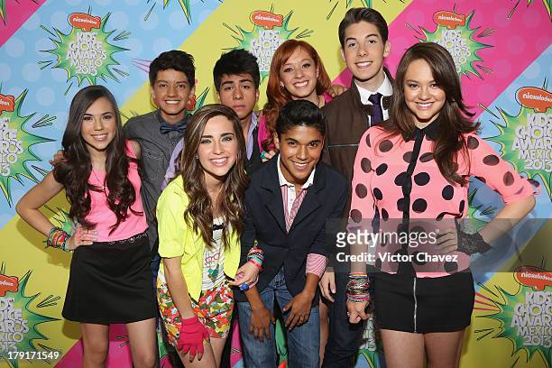 Members of La CQ arrive at Kids Choice Awards Mexico 2013 at Pepsi Center WTC on August 31, 2013 in Mexico City, Mexico.